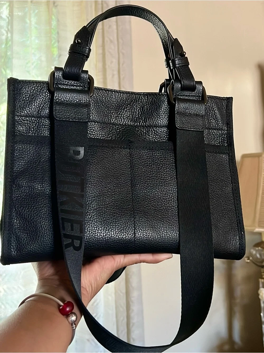 Botkier New York Women’s Black Leather Bedford Bite Size Structured Leather Tote